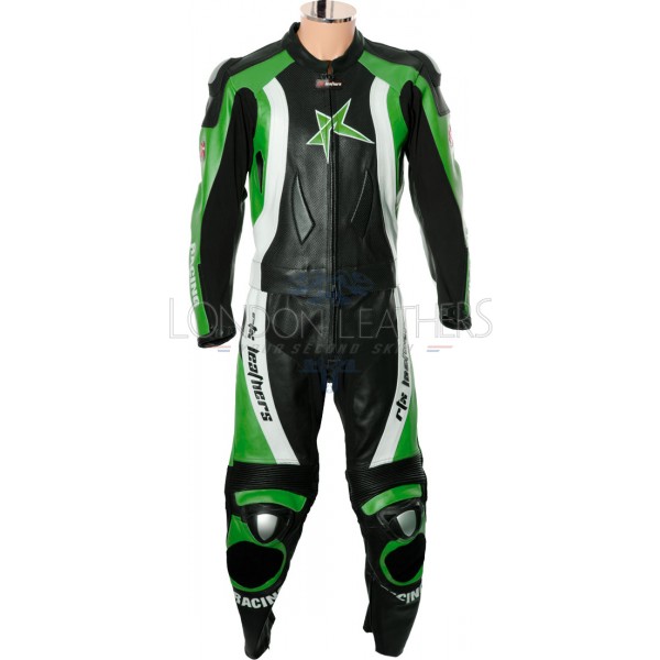 RTX Pro Evolution Green Motorcycle Leather Suit
